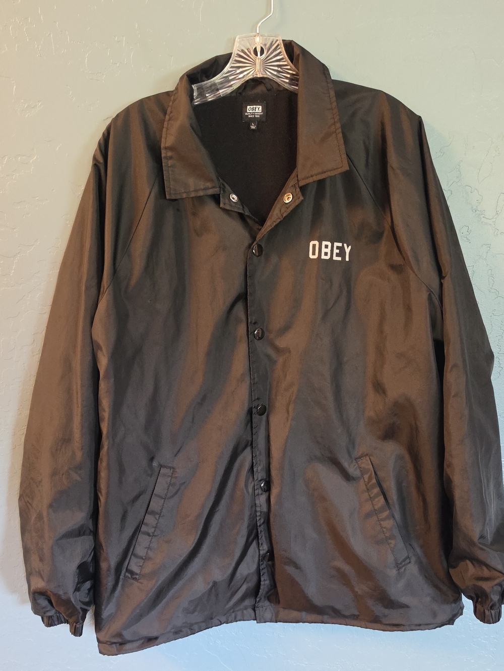 Obey Sanders Black Lightweight Coach Jacket